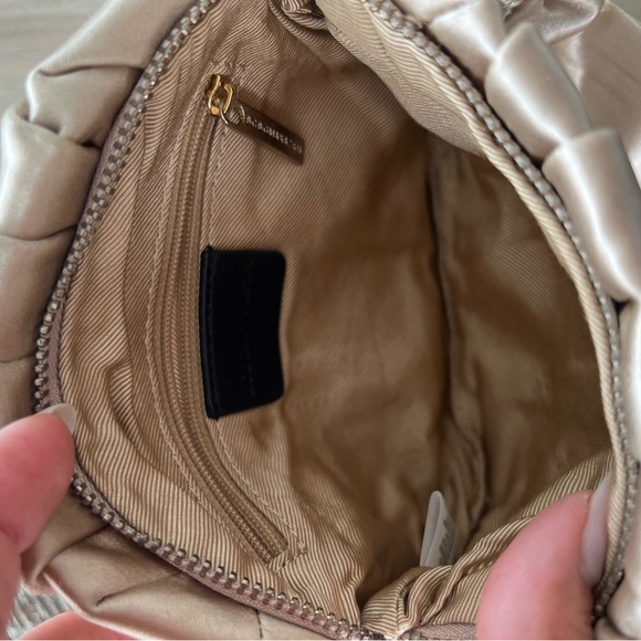 BCBG MaxAzria Beige Satin Mini Wristlet - Picture 3 of 4